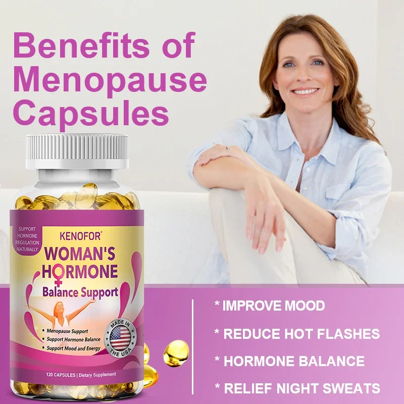 Menopause Capsules - Improve Mood, Reduce Hot Flashes, Relieve Night Sweats, Provide Skin Nutrition, Balance Skin Health