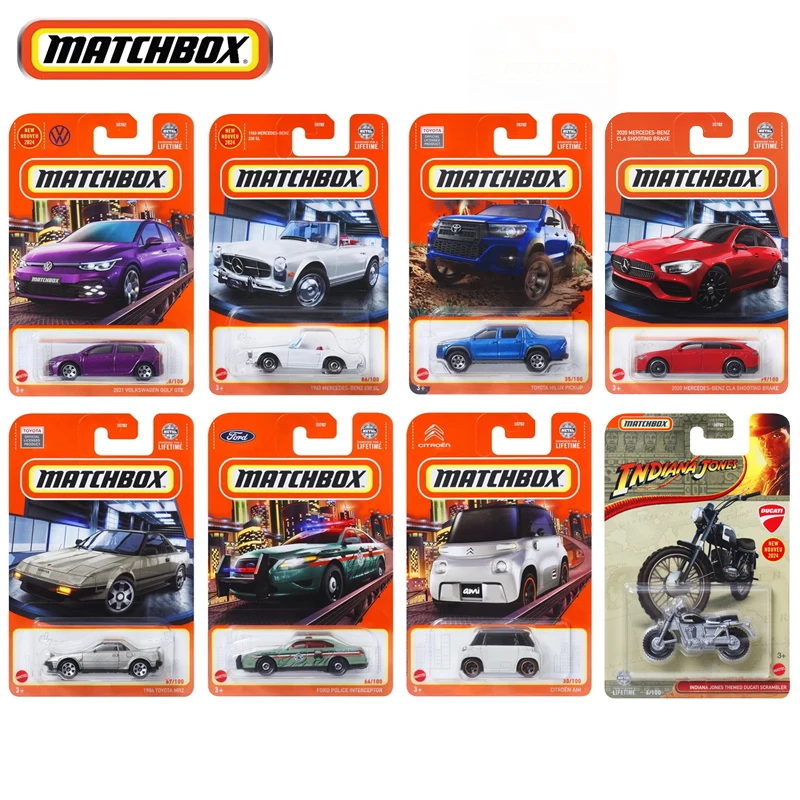 Mattel Matchbox Car 1:64 Diecast Boys Toys Ducati Volkswagen Golf Nissan Hardbody MR2 Toyota Hilux Pickup Model, regalo de cumpleaños