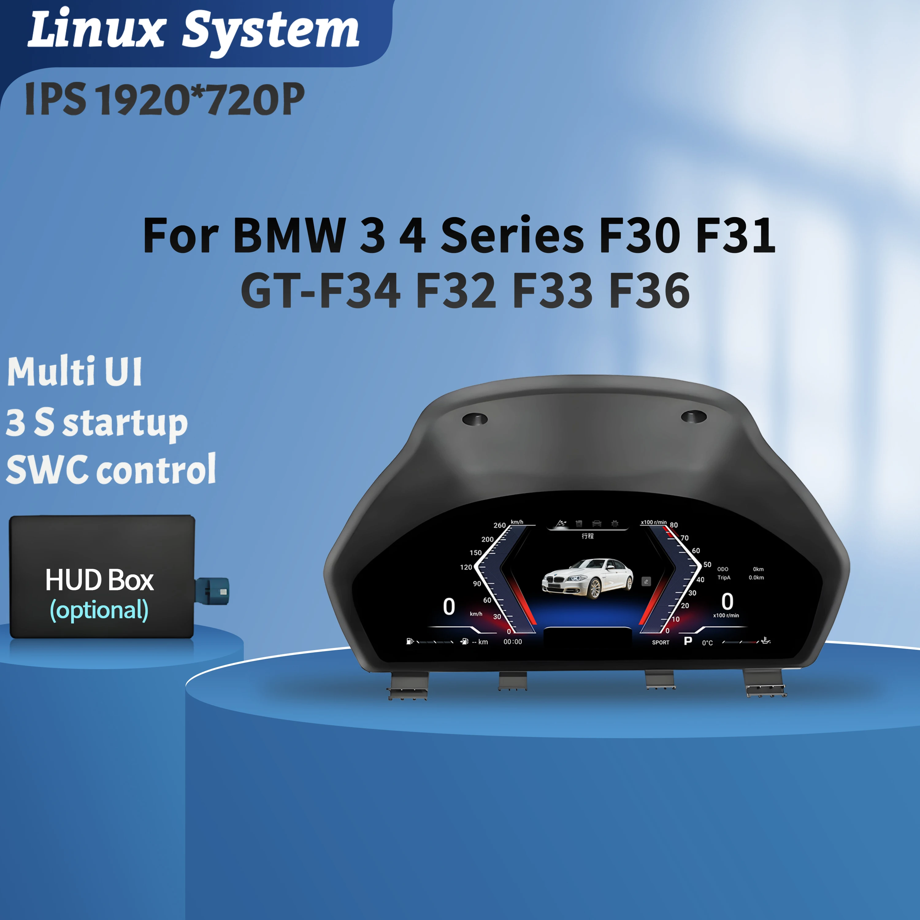 

12.3“ Car LCD Dashboard Instrumen Digital Instrument Cluster Dashboard Screen For BMW 3 4 Series F30 F31 GT-F34 F32 F33 F36