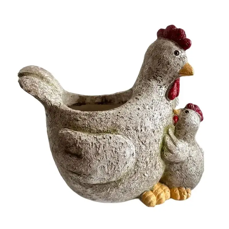 

Cute Animal Succulent Pot For Indoor Plants Chicken Planter Pots Multipurpose Flower Plants Storage Pots Chicken Statue