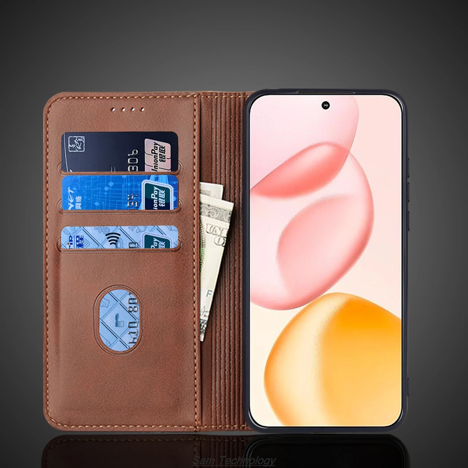 Magnetyczne etui skórzane z przyciąganiem magnetycznym do Huawei Honor 400 6.55" Global Holster Flip Cover Case Wallet Phone Bags Capa Fundas Coque — zdjęcie produktu 5