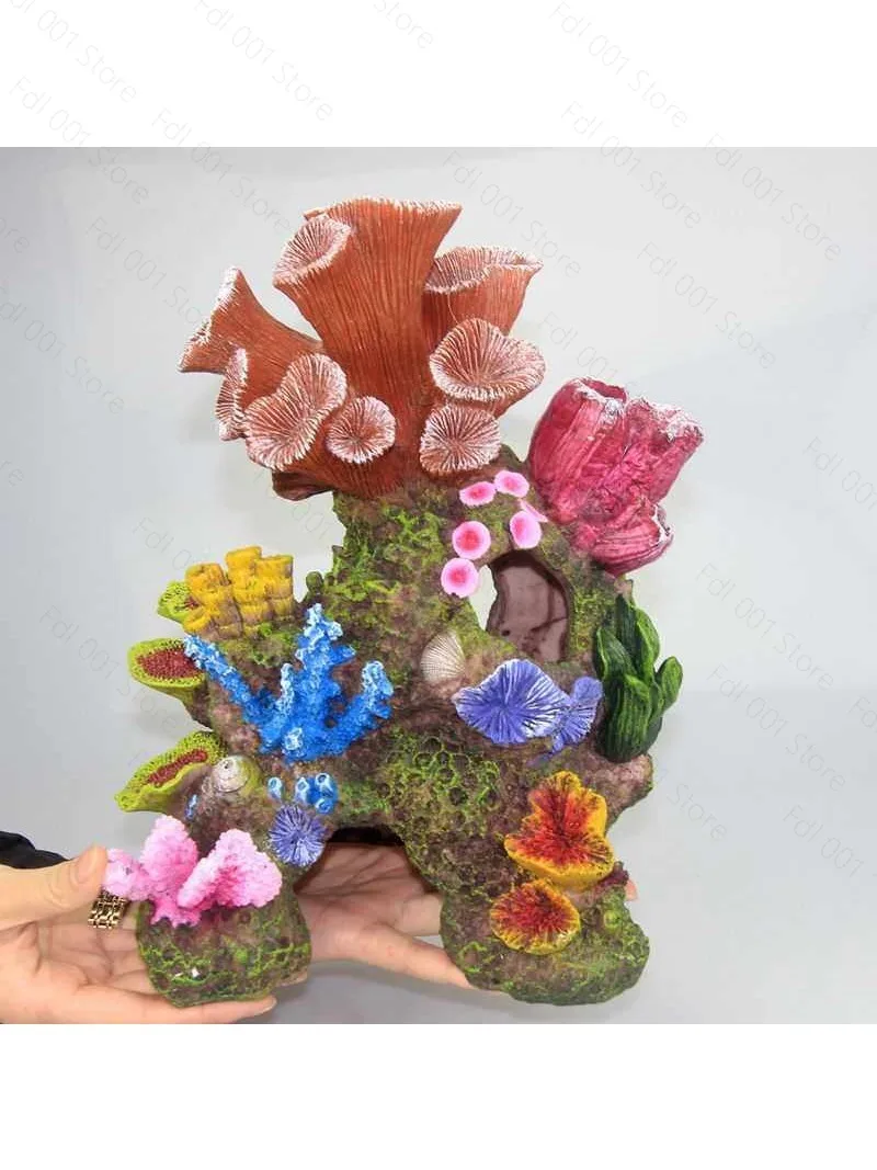 Aquarium Simulated Coral Reef Rock Landscape Artificial Mountain Shell Artificial Coral Fish Tank Decorations