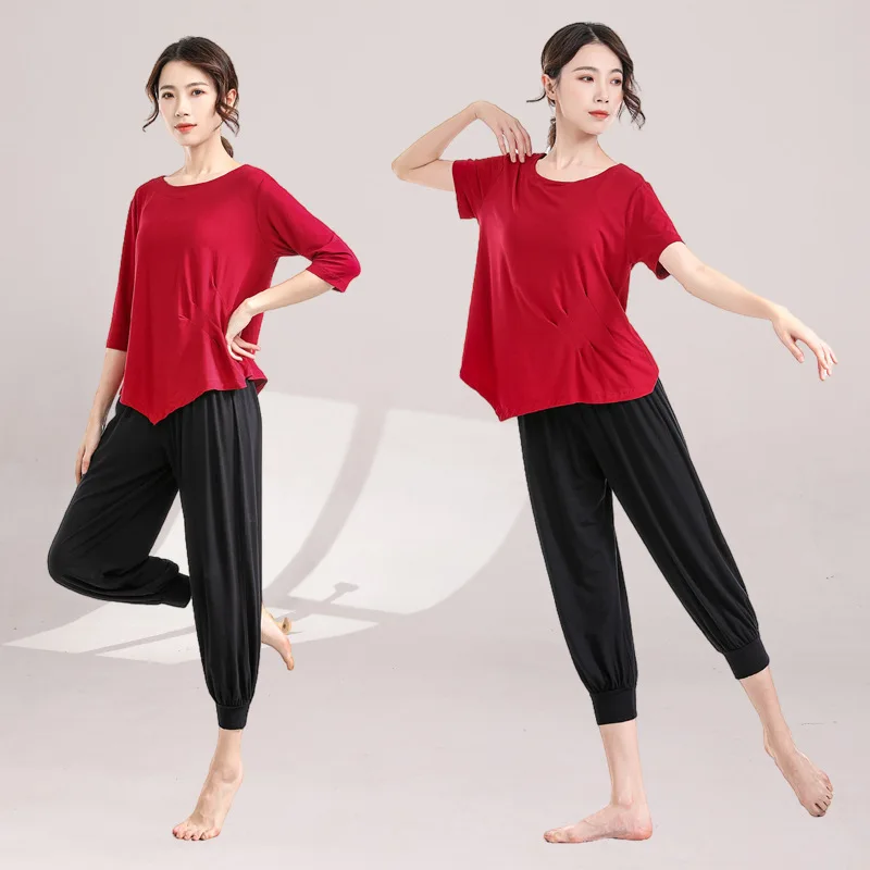 1918 loose fitting dance practice suit for women, modern dance clothing, summer classical dance, modal clothing