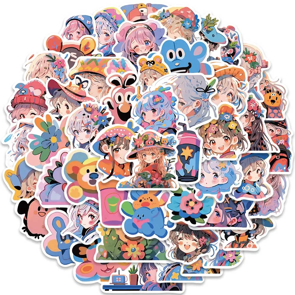 

50pcs Waterproof Graffiti Cute Cartoon Characters Anime Stickers For Notebook Guitar Luggage Phone Vinyl Laptop Decals