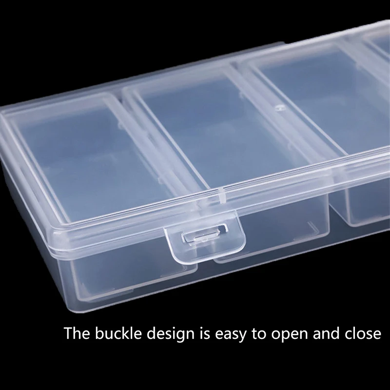 4Grid Rectangular Independence Storage Box Plastic Transparent Box Can Be Used Alone Decorations Tools Classification`~