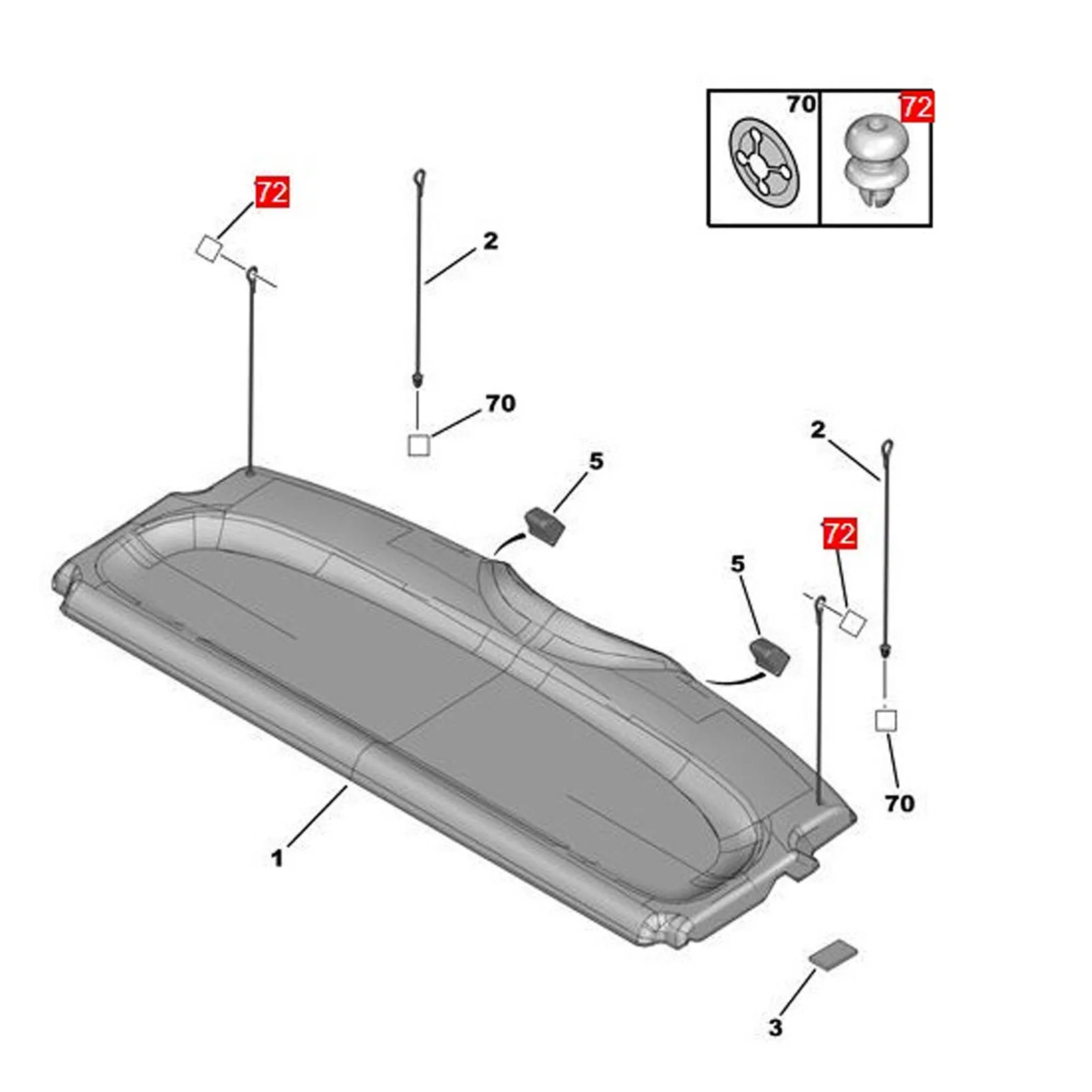 مشبك خطاف رف الطرود الخلفي 699218 ثبات عالي سهل التركيب مشبك سلسلة رف الطرود البلاستيكية لـ 206 207 208 307 308 #4