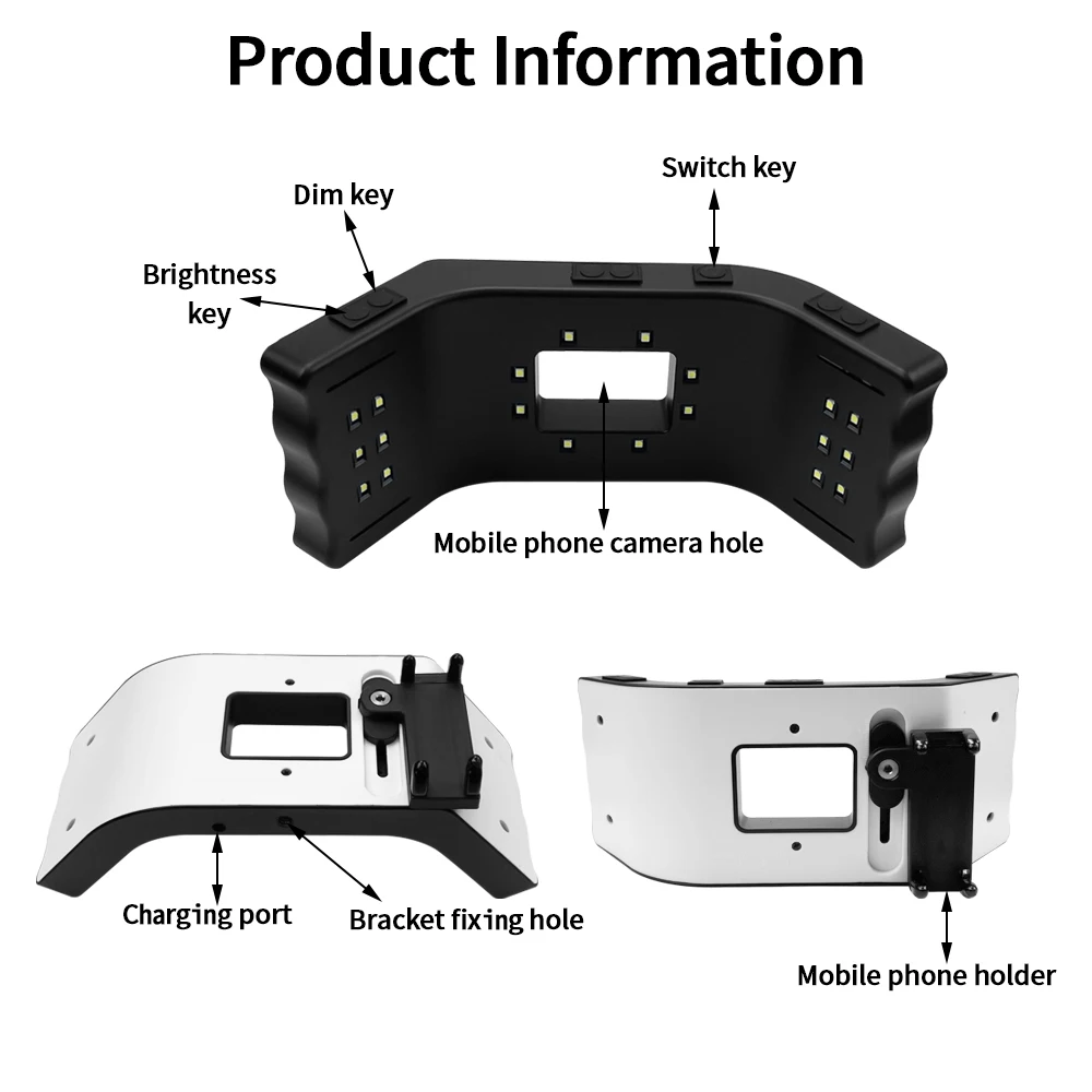 Dental Oral Photography LED Lamp Dentist Oral Treatment Filling Light With Phone Flashlight Lighting Bracket Equipment Dentistry