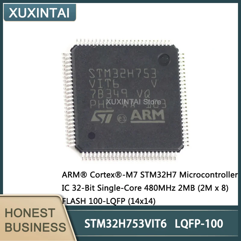 

Микроконтроллер STM32H753VIT6 STM32H753, 32 бит, 480 МГц, 2 Мб (2M x 8), флэш 100-LQFP (14x14), 1 ~ 5 шт.