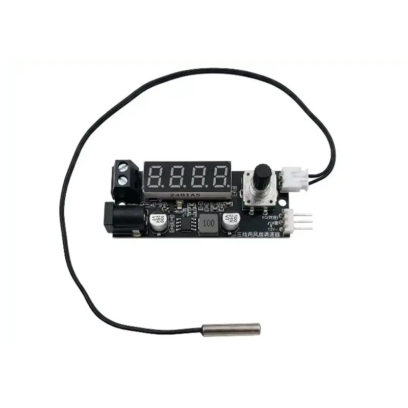 WORTHOWN-DC12V 3A PWM Fan Speed Controller 2/3 Wire Connection Governor Temperature/RPM Display Temperature Regulation Functiona