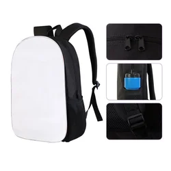 Sublimation Blank Schoolbag Student Backpack Bag Children Kids Polyester Black Travel Bag Storage Bag For Heat Transfer Print