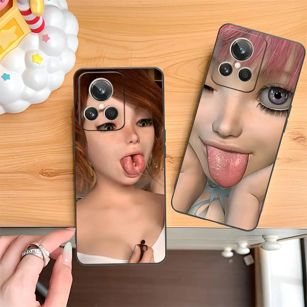 

Y2K Girl Teena CLMJ Mobile Phone Case for Realme 15 14 13 12 11 10 9 Pro Plus T i Lite 5G Colorful Printing Cover Pretty Cover