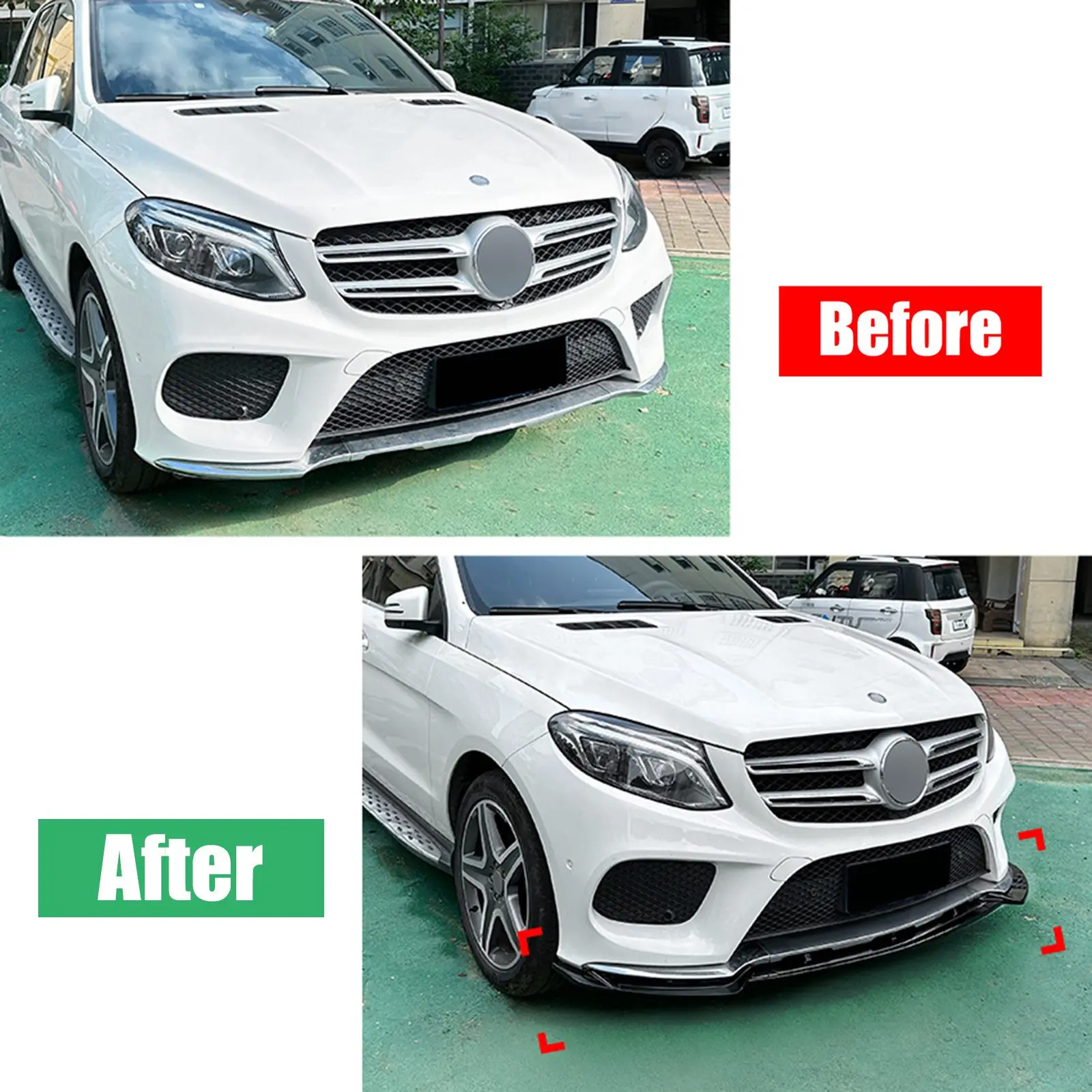 Glossy Black Car Front Bumper Splitter Lip For Benz W166 GLE Coupe C292 2015-2018 AMG Carbon Look Diffuser Guard Protector - Image 4