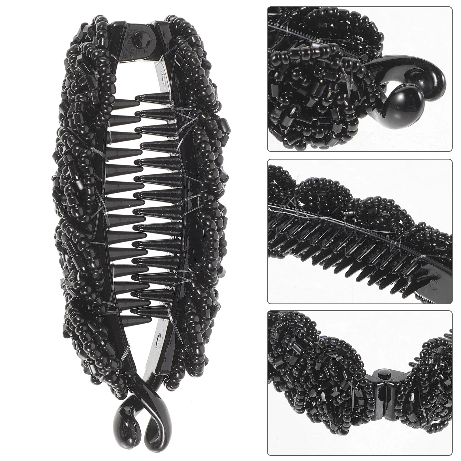 

Заколка для волос «банан», черный инструмент для укладки длинных волос, застежка в хвост, безопасная фиксация, прическа на весь день, тонкая заколка для волос, одежда