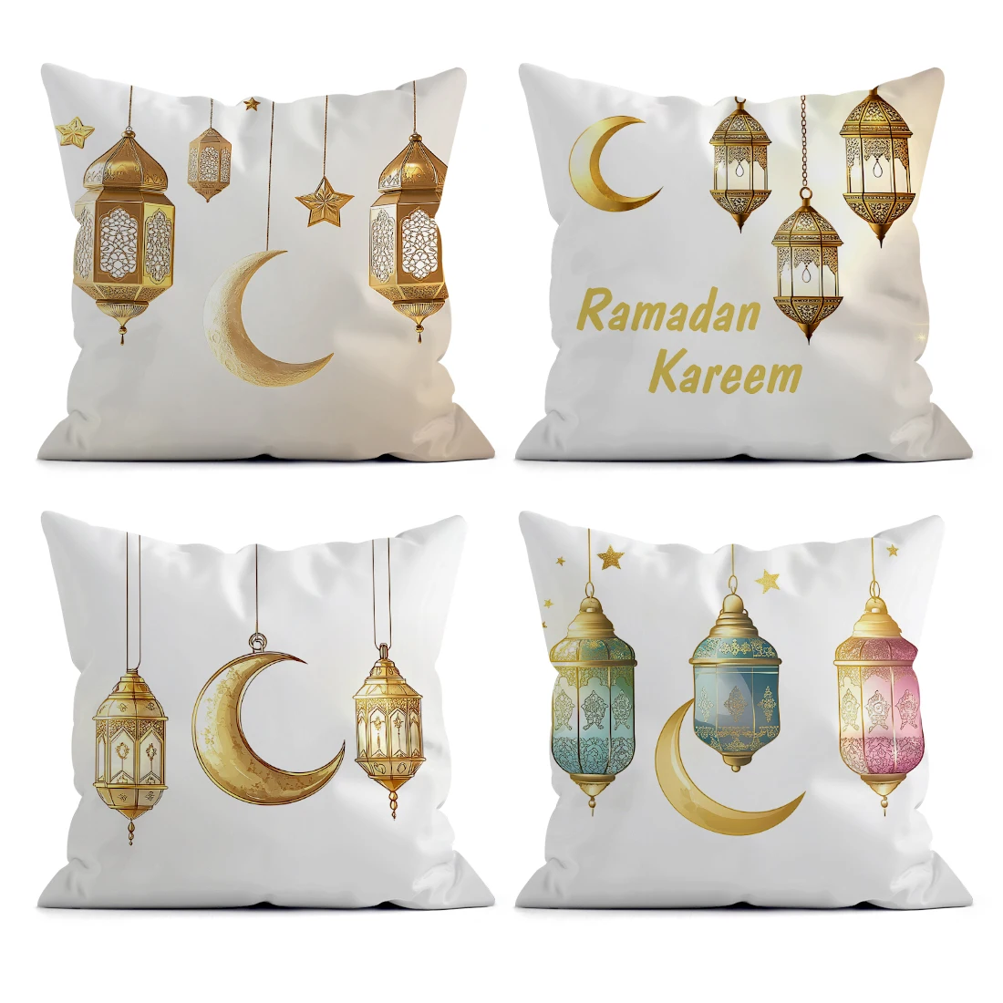 1 Pc Ramadhan Karim Mubarak Decorative Cushion Cover Festive Mussulman Islamic Eid Mubarak Home Decor Pillow Cover