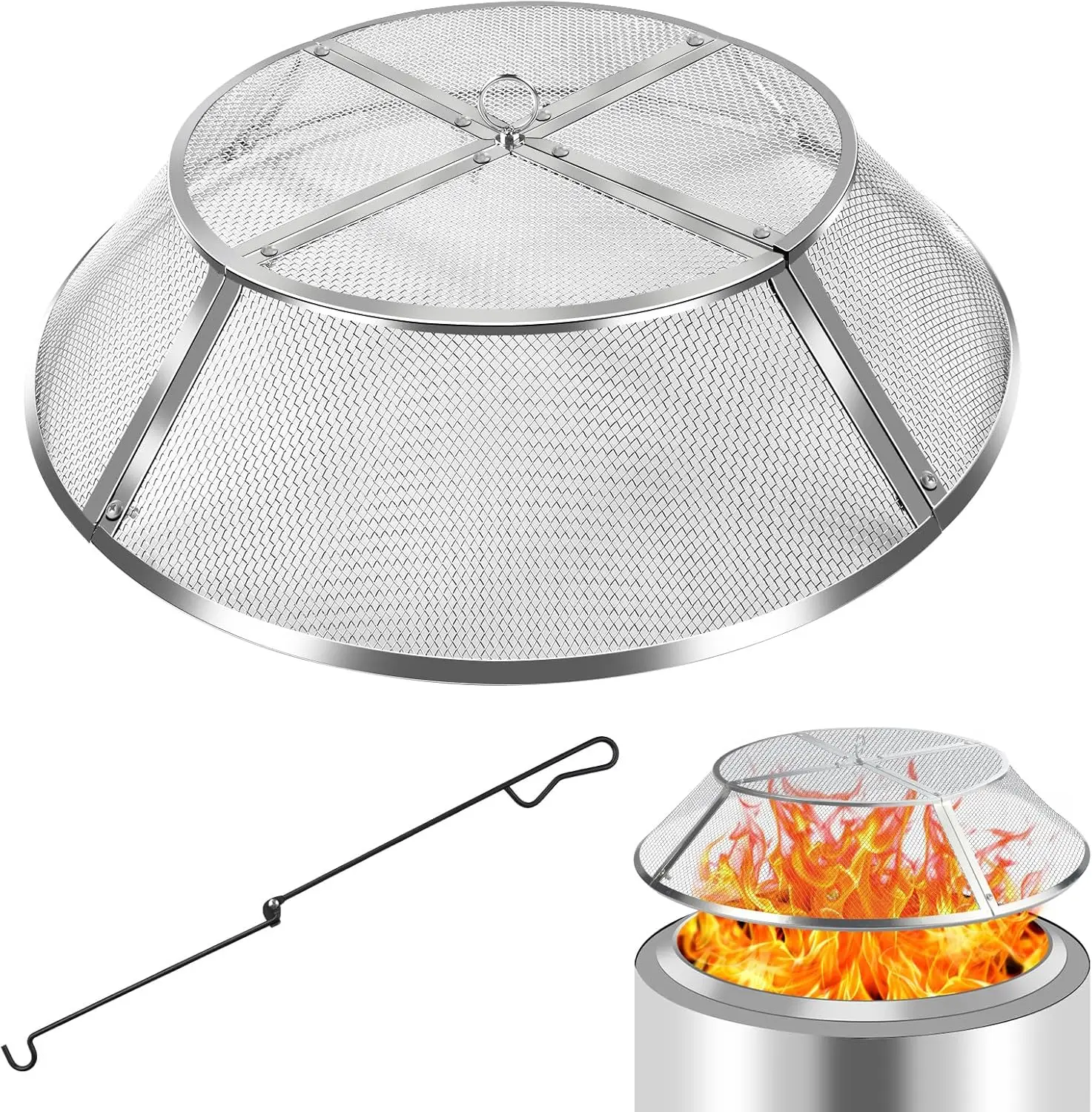

Защитная сетка от искр для очага Solo Stove, 15 дюймов, из нержавеющей стали 304, съемная, для печи-очага