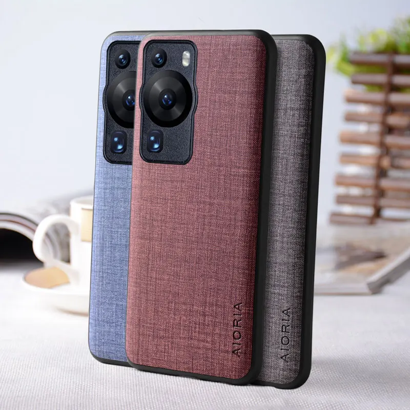 Funda para Huawei P60 Pro funda textil textura cuero funda de teléfono coque para Huawei P60 pro funda carcasa