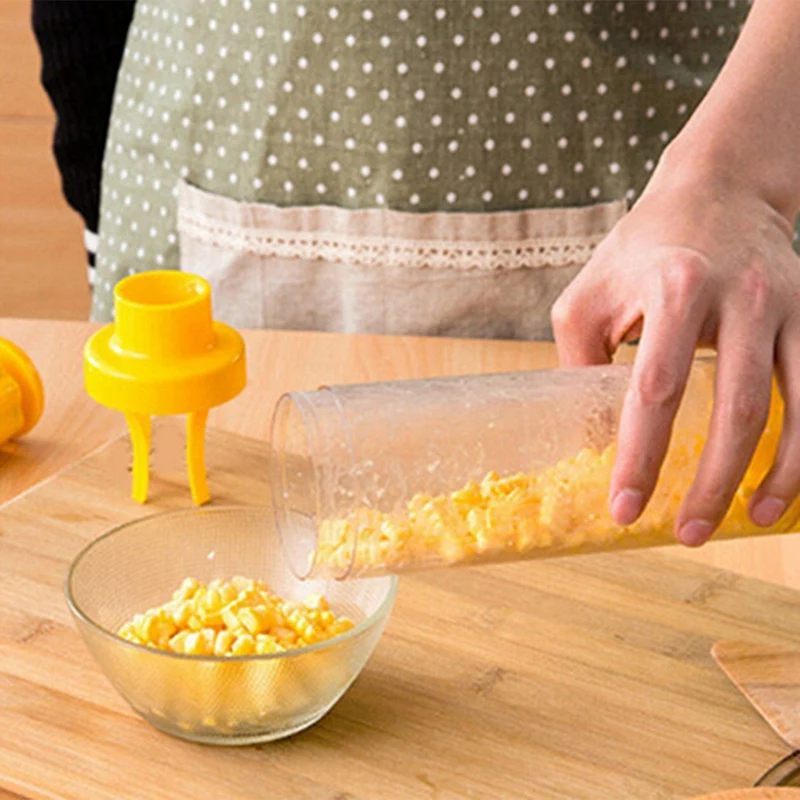 Yellow Deluxe Corn Stripper Luxury Corn Peeler Quickly Remove Kernels From The Cob,No Splatters Or Mess,Dishwasher Safe