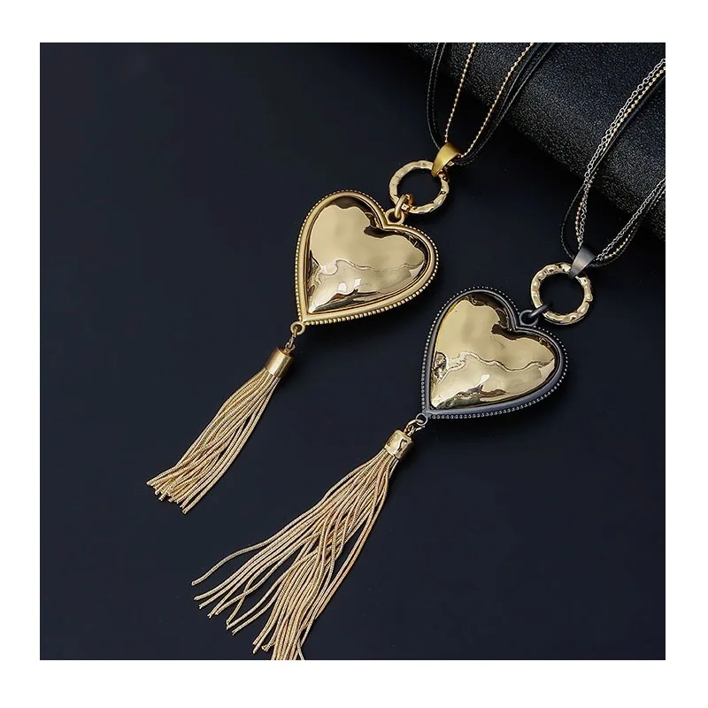 

Jewelry Popular Women's Alloy Fringed Long Style Retro Simple Necklace Pendant Sweater Chain