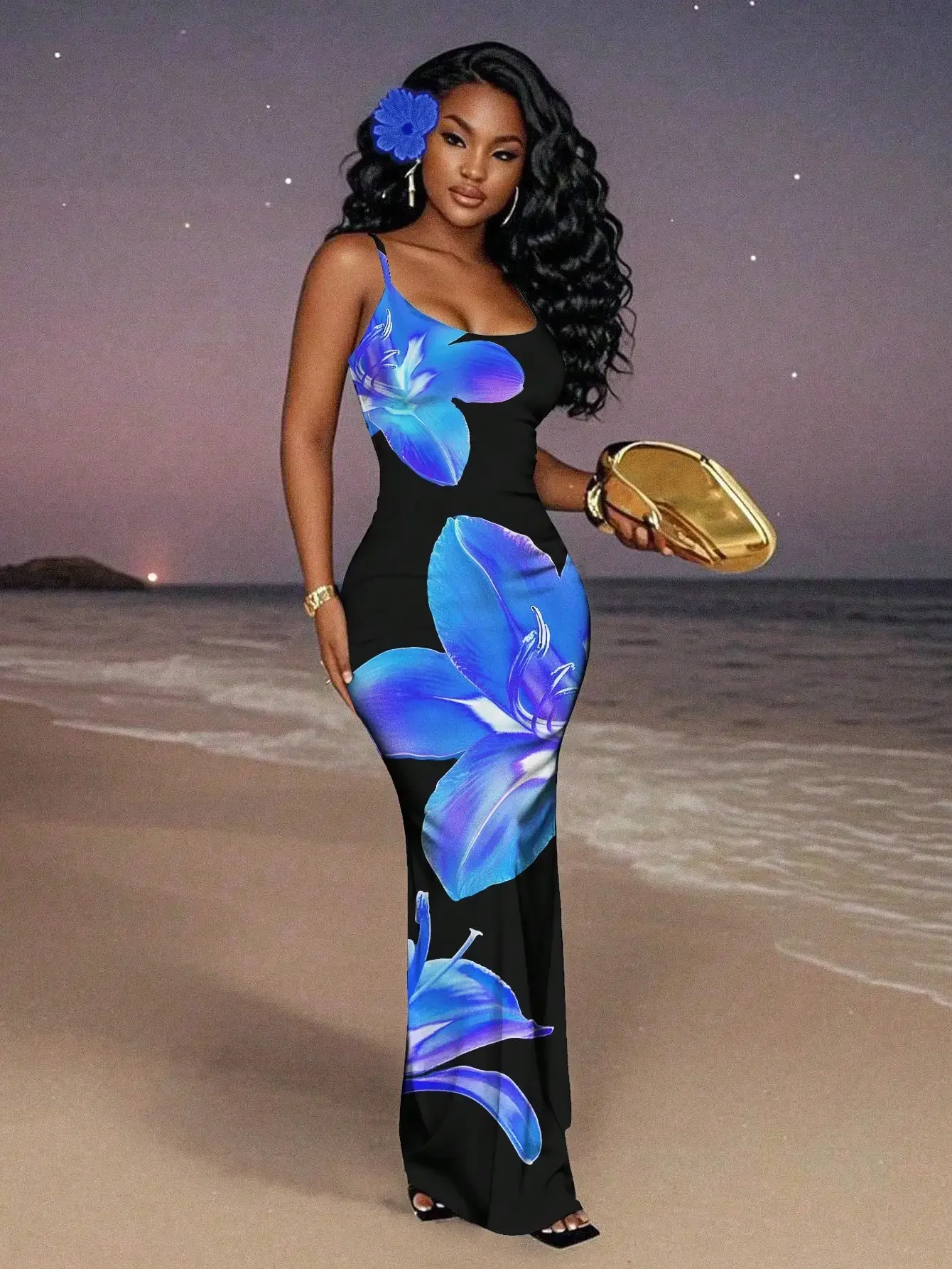 

Sleeveless Floral Maxi Dress For Women Summer Evening Vacation Chic
