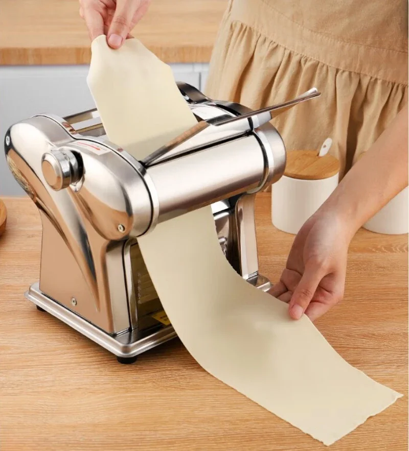 220V Small Household Noodle Machine Fully Automatic Stainless Steel Noodle Press Dumpling Skin Making Machine