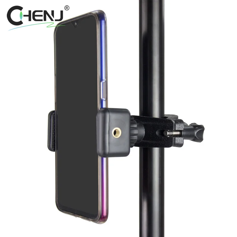 SLR Camera Phone Holder For Circular Lamp Tripod Phone Live Streaming Bracket Automatic Clamping 360 ° Rotating Bracket