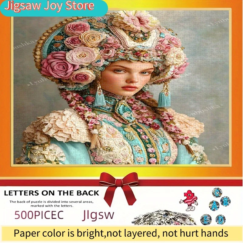 

Пазл на 500/1000 элементов, бумажный пазл своими руками, сказочный цветочный портрет женщины, пазл для взрослых, подходит для домашнего досуга.