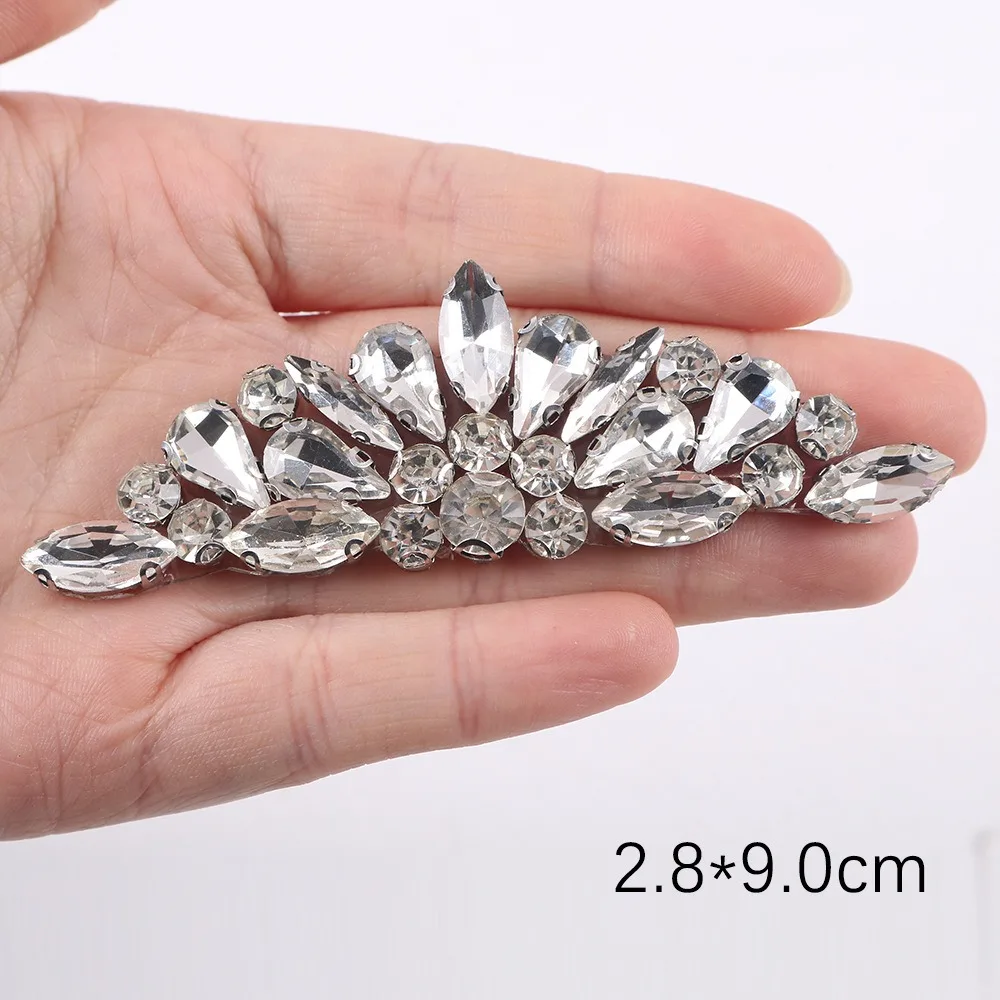 Elegant Glue Back Diamond Beaded Patches Crystal Beaded Diamond Decoration Rhinestone Patches Crystal Patches