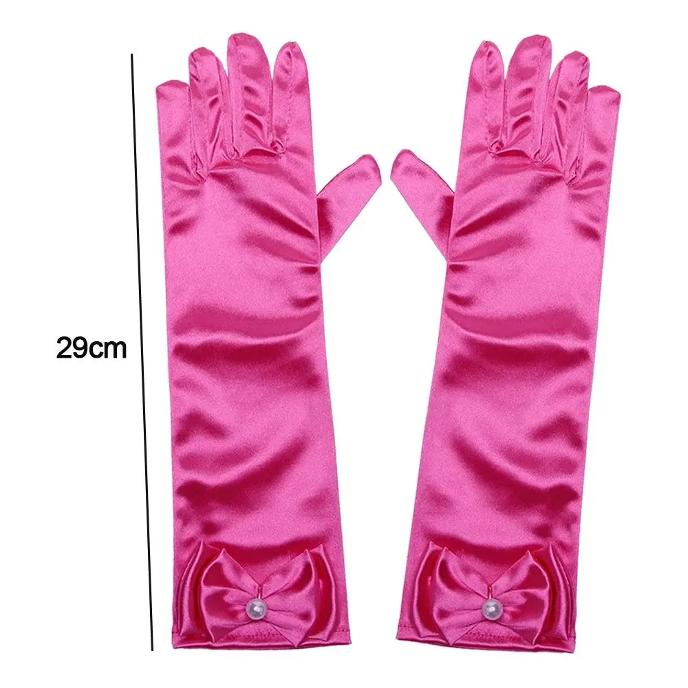 Robe de mariée pour enfants, vêtements pour enfants, gants longs pour enfants, mitaines à doigts complets, gants de scène, accessoires de jupe de