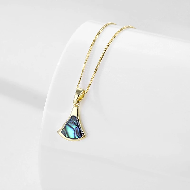 HUAMI Natural Color Abalone Shell Drop Shaped Necklace Ginkgo Leaf Trapezoid New Color Necklace Ladies Jewelry Personalized Gift