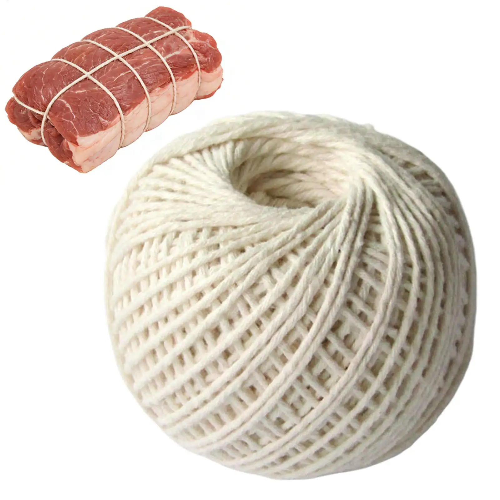 1 Roll 278ft Cooking Tools Butcher's Cotton Thread Meat Prep Trussing Turkey Barbecue Strings Meat Sausage Tie Rope Cord 85m