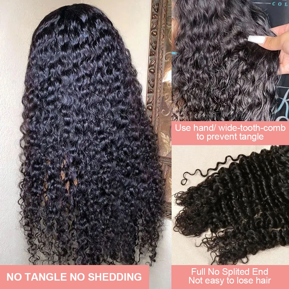 ルーズウォーターウェーブレースフロントウィッグ透明13x4 13x6 HDレースフロントディープウェーブカーリー人毛ウィッグ女性用300%密度