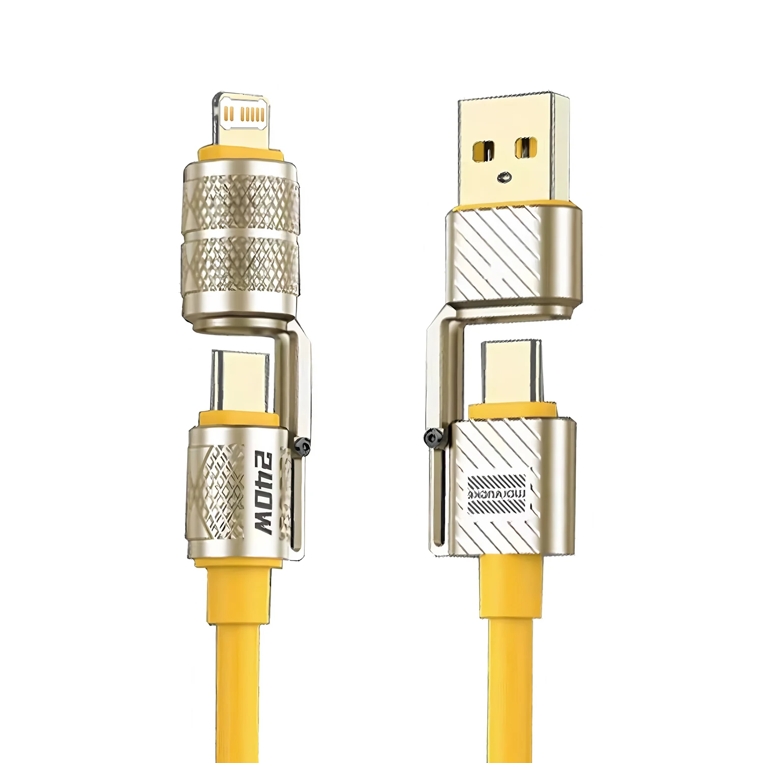 240W 4-in-1 Fast Charging Data Cable Type-C To Type-C Zinc Alloy Cable For iPhone15/16p Samsung Huawei Xiaomi