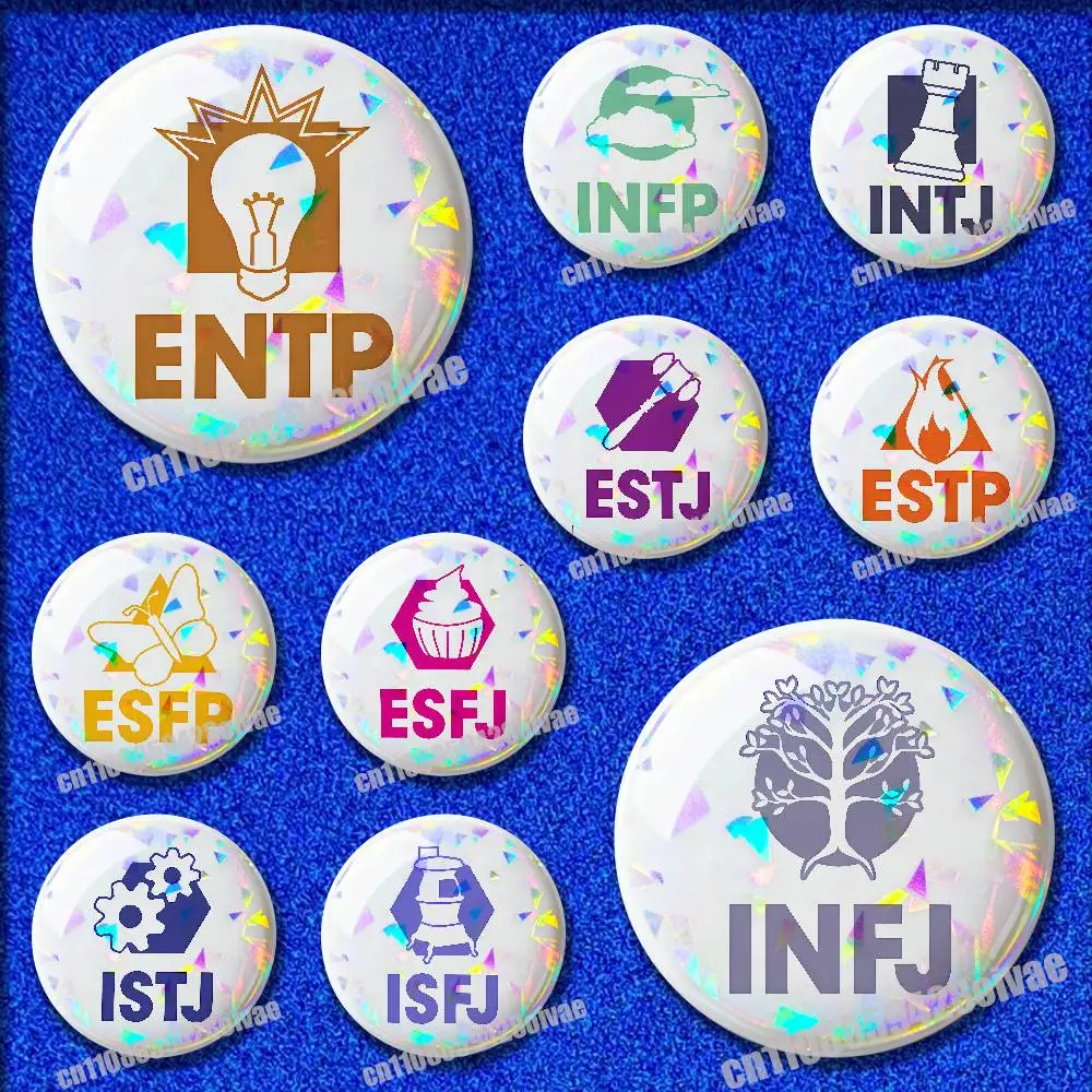 

16 Personality Types MBTI Psychology Insignia Badge Cover For Brooch Button Round Pins Decoration 32mm 44mm 58mm