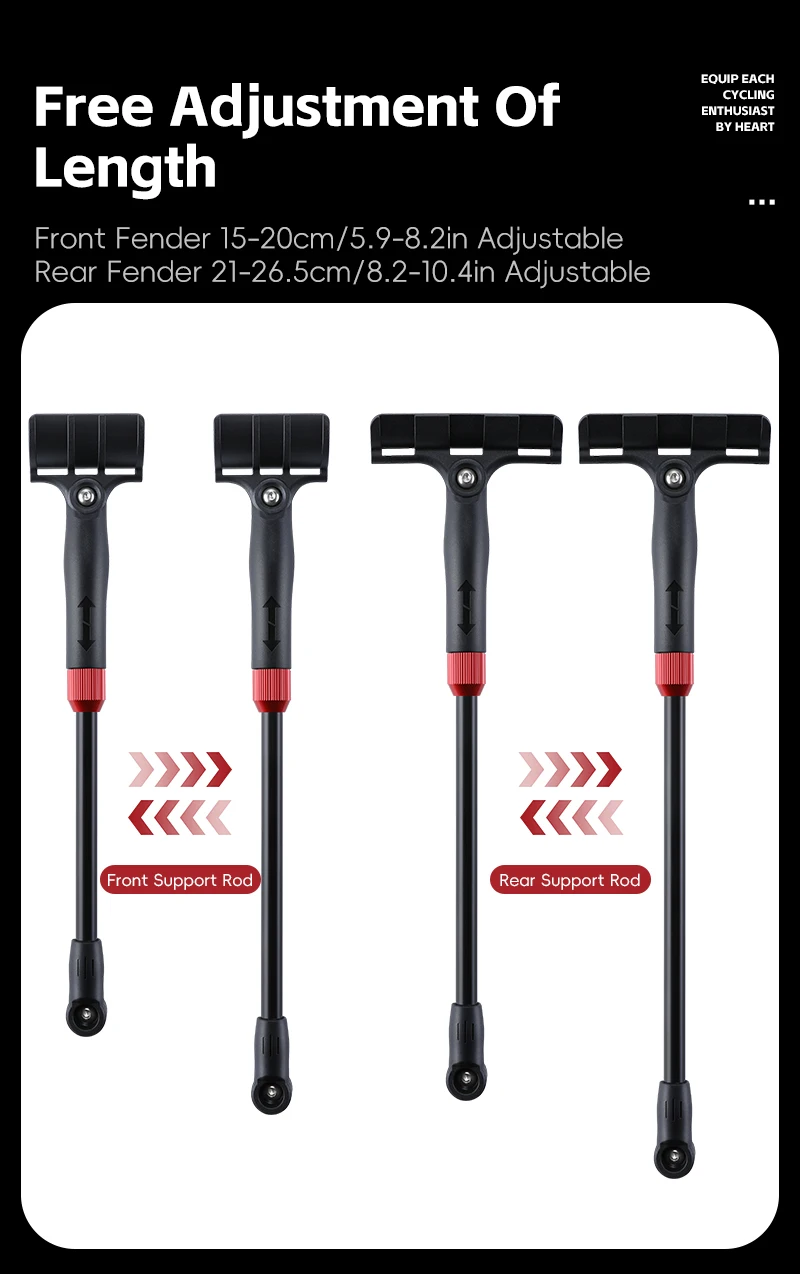WEST BIKING Fahrrad-Schutzblech-Set für vorne/hinten mit Schnellverschluss und Rücklicht für 26-29 Zoll Mountainbike-Zubehör – Detail 7