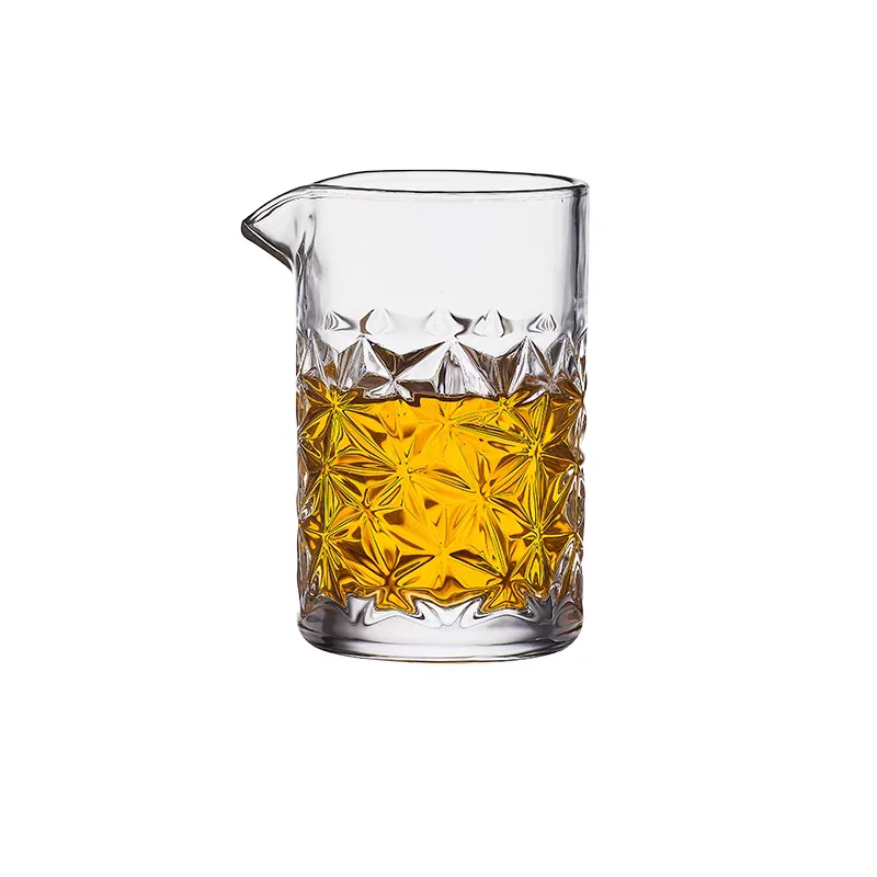 

480ml Rhombus Pattern Japanese Style Crystal Cocktail Mixing Glass Barware