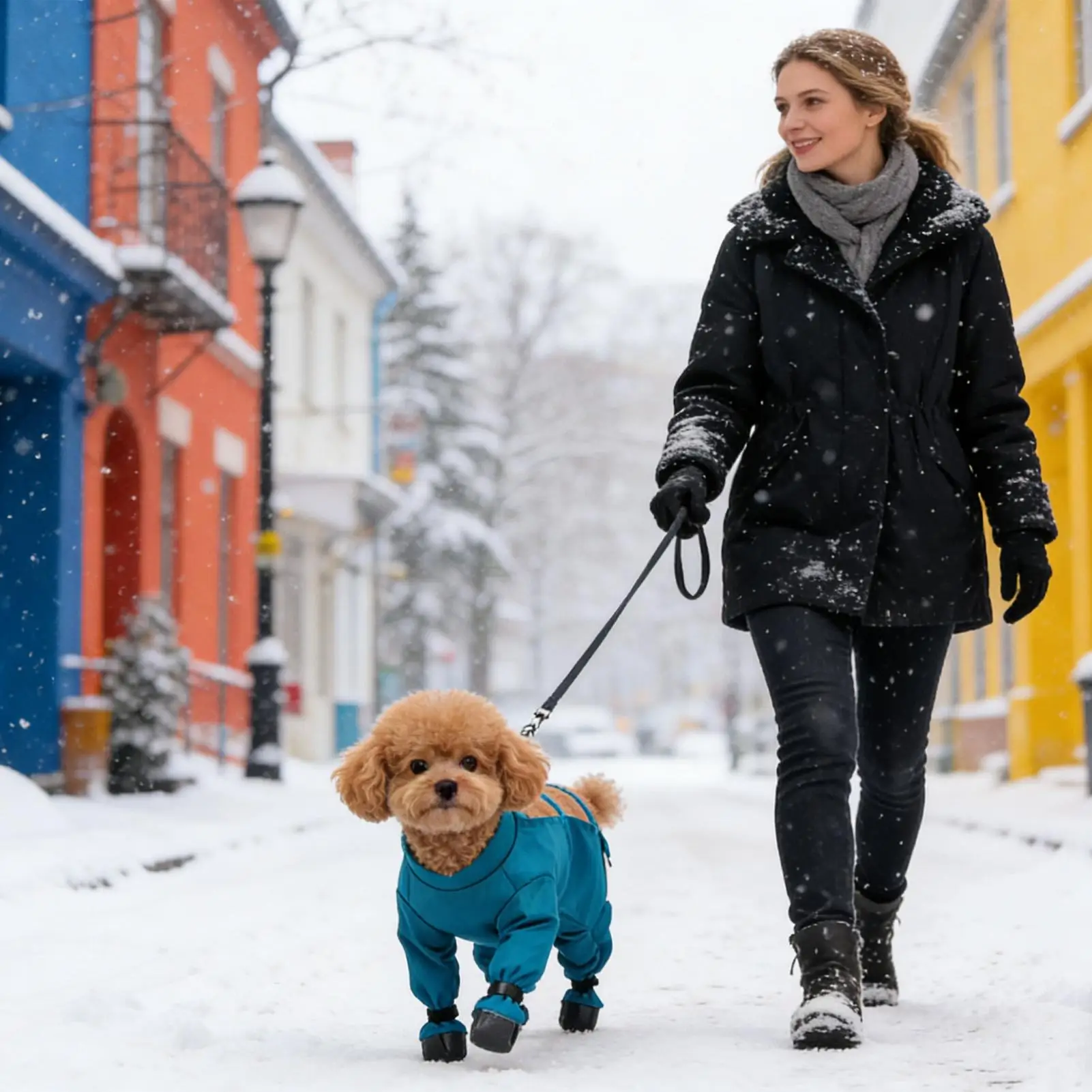 Traje de Nieve para Perro de Invierno, Tallas M/L/XL/XXL, Pantalones Impermeables Ajustables con Tiras Reflectantes, Botas con Tirantes para Perro, Chaquetas para Perro para Exteriores
