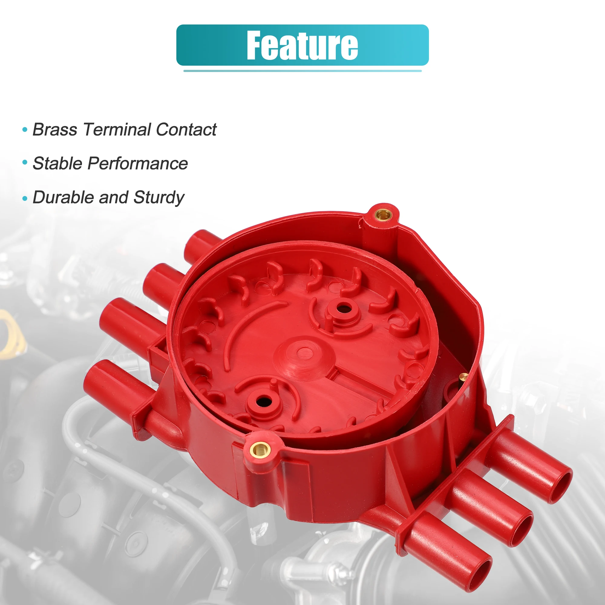 UXCELL Car Ignition Distributor Cap and Rotor Kit for Chevrolet Blazer for GMC Savana 2500 Safari 4.3L 1996-2005 Red