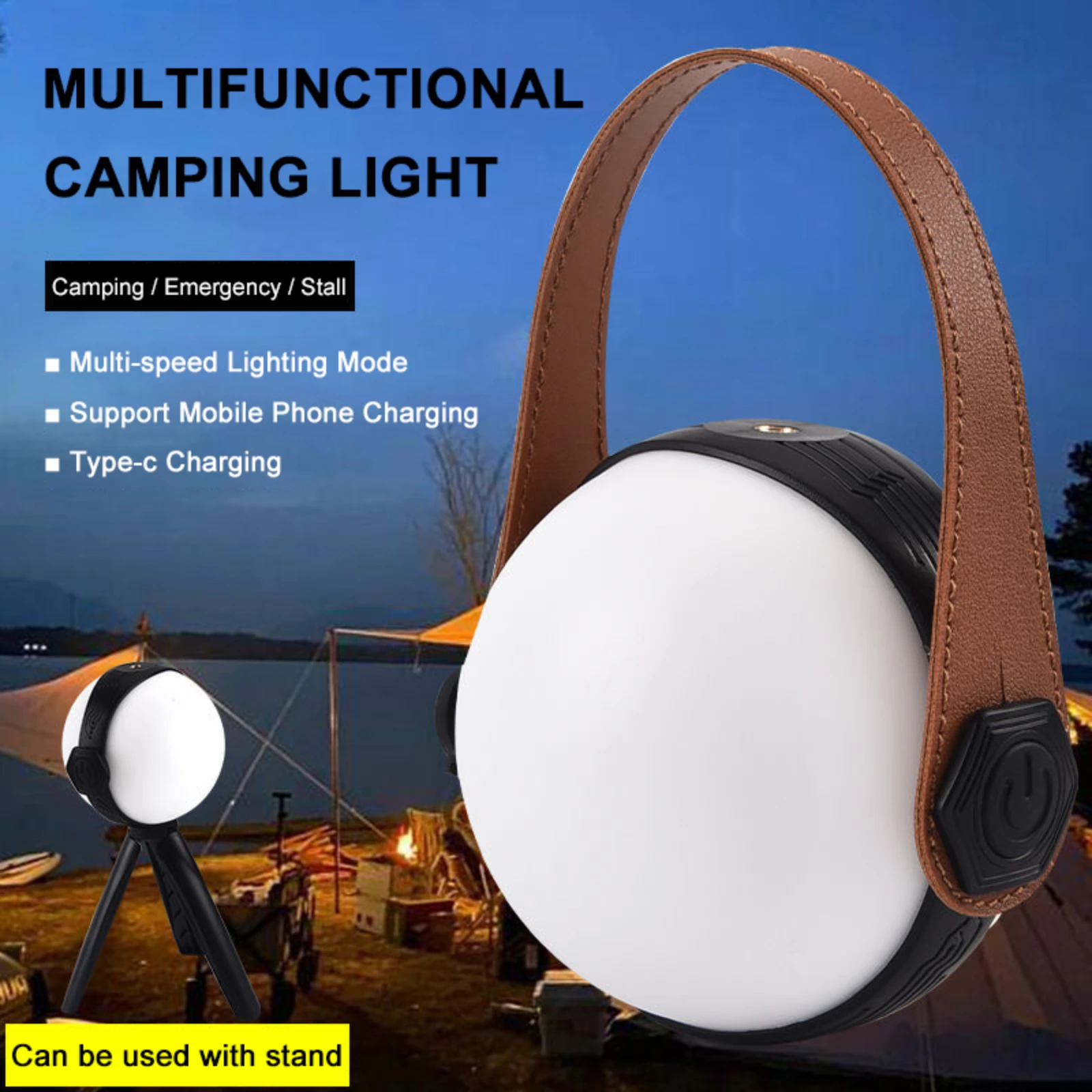 

Outdoor Waterproof LED Bulb Camping Tent Light 2400mAh Rechargeable Power Bank Super Bright Hanging Emergency Lantern Work Lamp