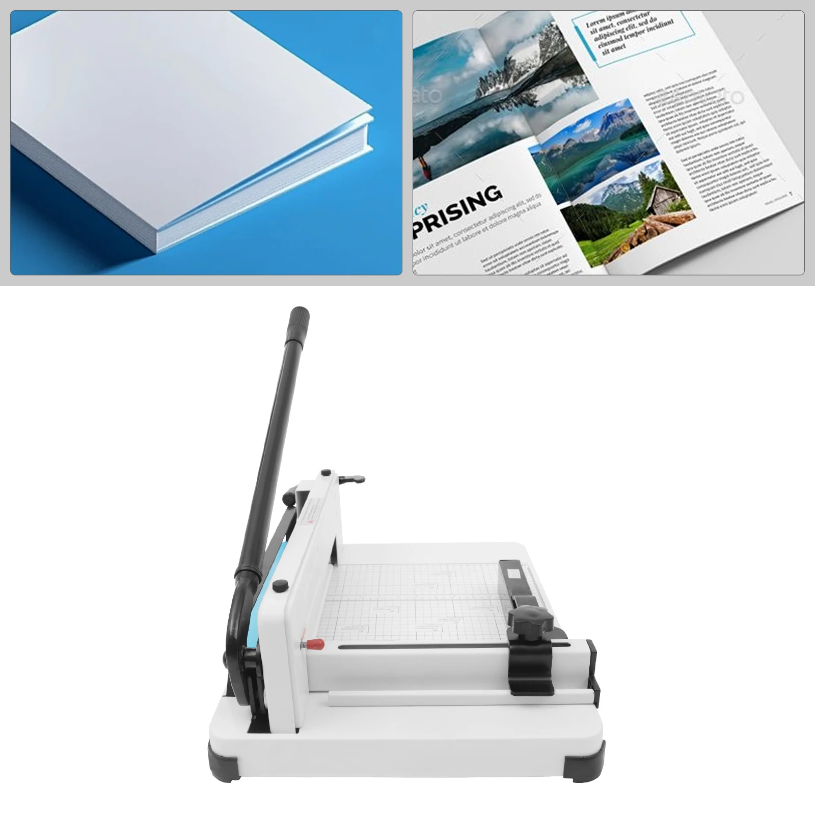 

12in Manual Paper Cutter for all kinds of paper 40mm Thickness with Safety Lock Translucent Shield and Positioning Ruler