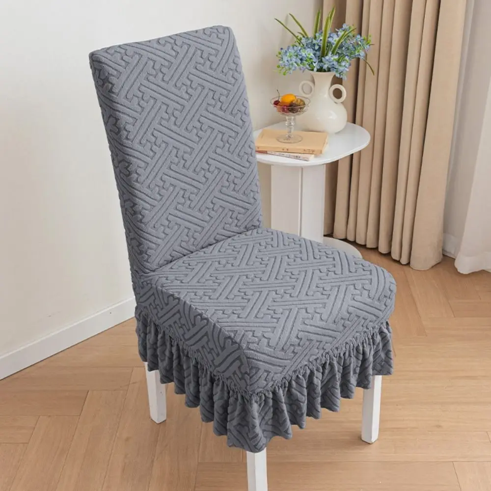 

Comfortable Skirt Edge Chair Covers Universal Elastic Seat Covers Anti-dirty Soft Dining Chair Protector Dining Table