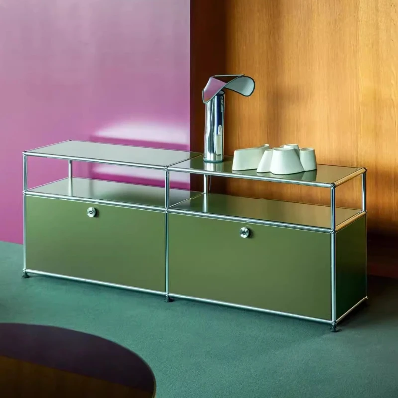 Modern Simplicity Olive Green Stainless Steel Locker Lockers Storage Locker Dresser Living Room Cabinets Kitchen Cabinet - Image 4