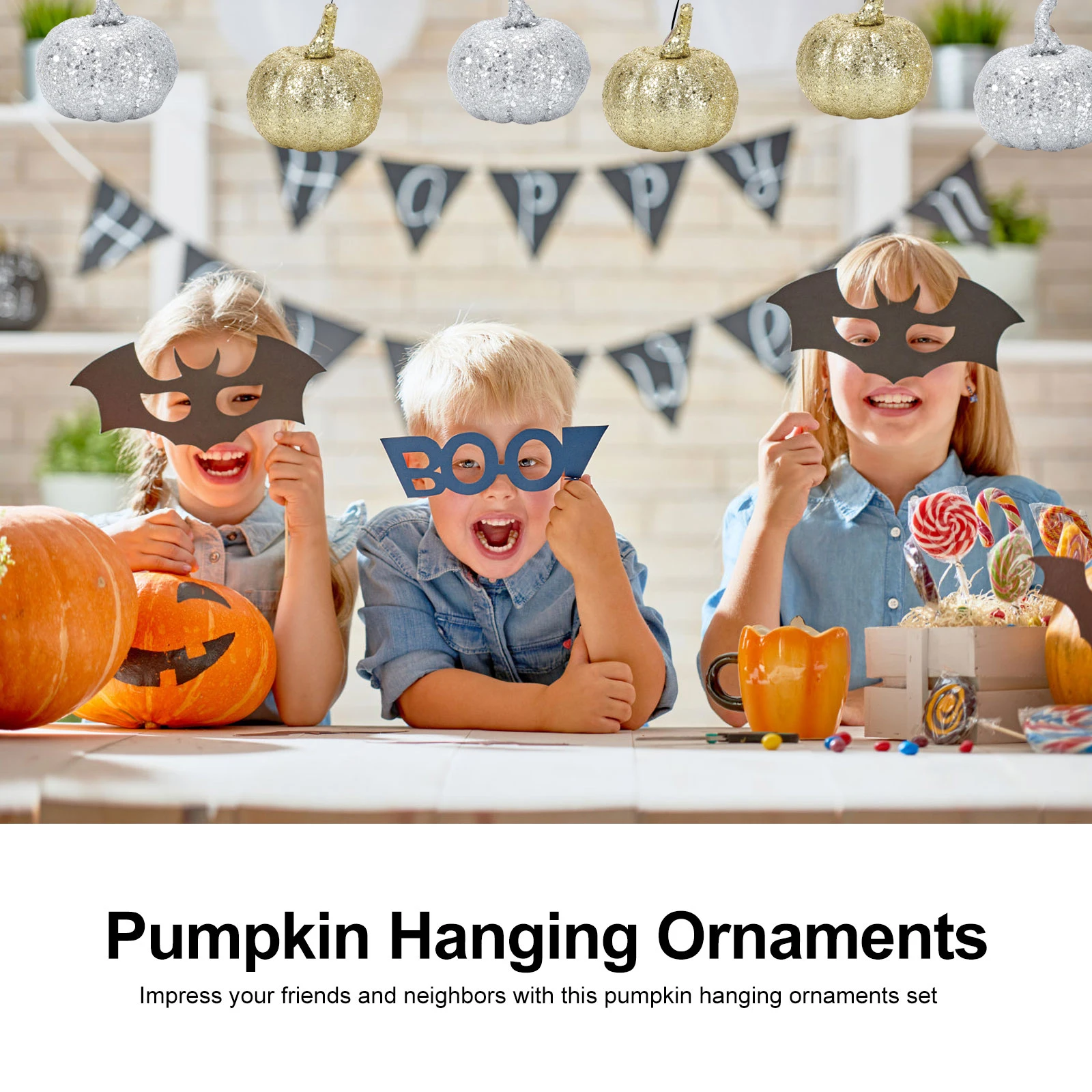 

20pcs Halloween Pumpkin Decor Plastic Thanksgiving Home Small Halloween Pumpkin Garden Decoration Vivid Craft Design Easy Hang