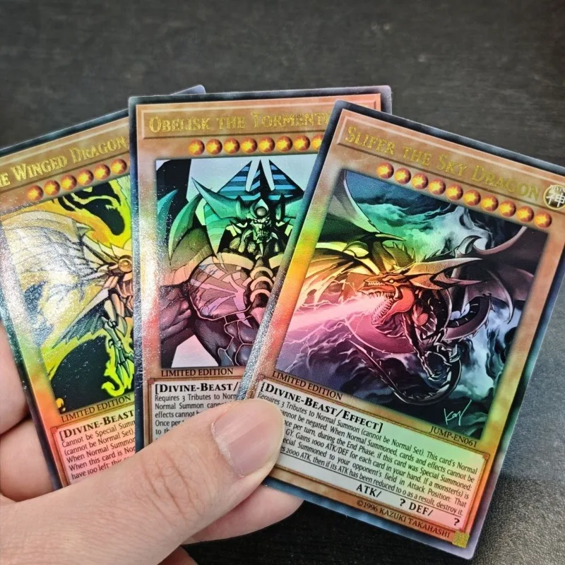 Yu-Gi-Oh! Egyptian God 15th Anniversary English Different Painting Ur Gold Flash Card Slifer The Sky Dragon Game Collection Card