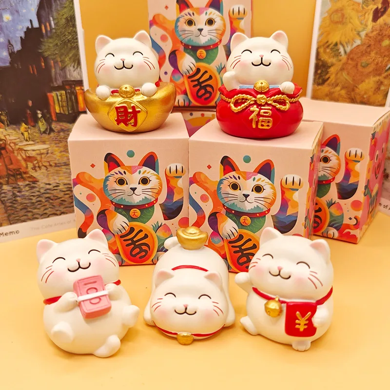 

Lucky Cat Car Dashboard Decor - Fortune Home Entrance Ornament for TV Cabinet Bar Showcase Housewarming Gif