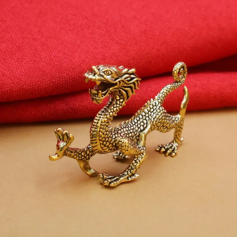 

Pure Brass Zodiac Dragon Ornaments Figurines Miniatures Lucky Beast Statue Desktop Decorations Crafts Accessories Home Decor