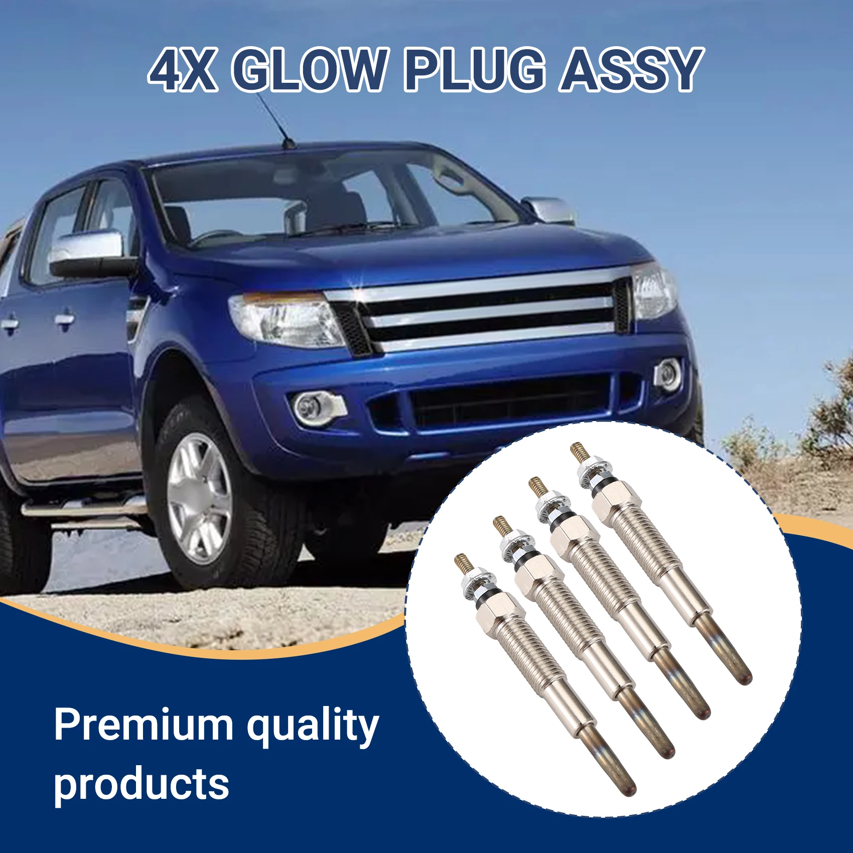 Juego de 4 bujías incandescentes WL03-18-601 WL81-18-601 fiables para Mazda Bongo 2.5TD B2500, Ford Freda y Kia Sportage