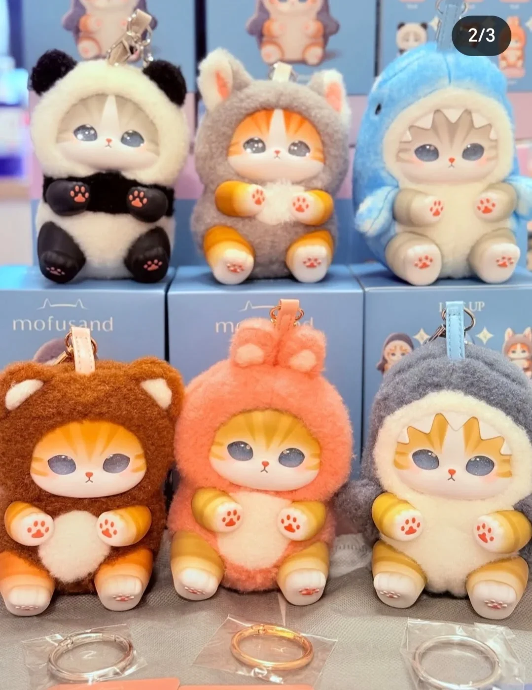 En STOCK, caja ciega de la serie de vinilo Mofusand auténtica, una variedad de animales, llavero de felpa de vinilo, colgante, muñeca de Anime, bolsa misteriosa, Juguetes