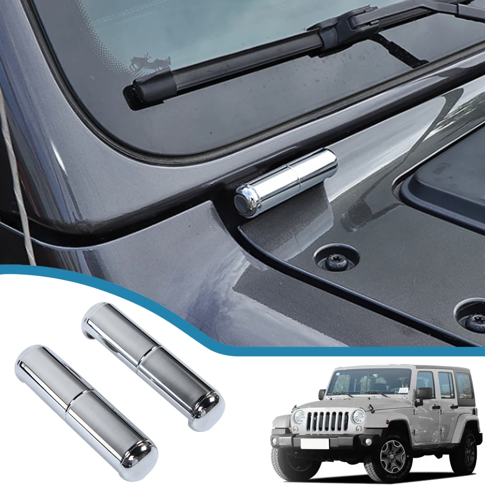 Car Front Windshield Hinge Decoration Cover Stickers for Jeep Wrangler JL Gladiator JT 2018-2023 Exterior Styling Accessories