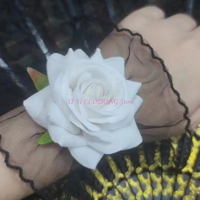 

N5KF женские готические кружевные эластичные браслеты на запястье для свадьбы, Хэллоуина