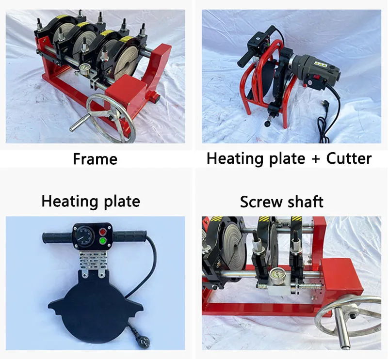 Hand screw PE butt welding machine 63-160/200mm PE pipe Welding machine Hot melt PE PPR PB PVDF Plastic pipe Butt welder